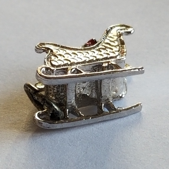 Vintage Sterling Silver charm Santa Sleigh with gifts Christmas 925 enamel - Picture 10 of 14